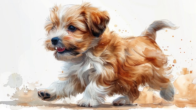 Small Brown and White Dog Resting on Floor