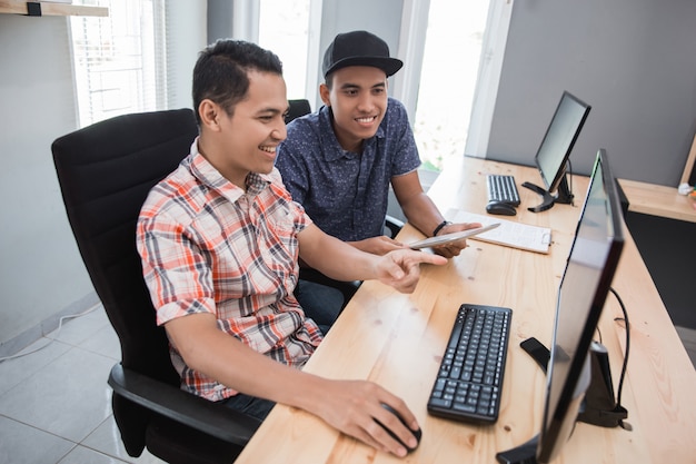 Small business employee working together