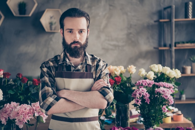 Small business owner in his flower shop