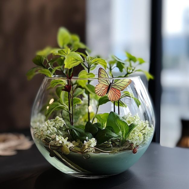 Small Butterfly Plant in a Glass Bowl