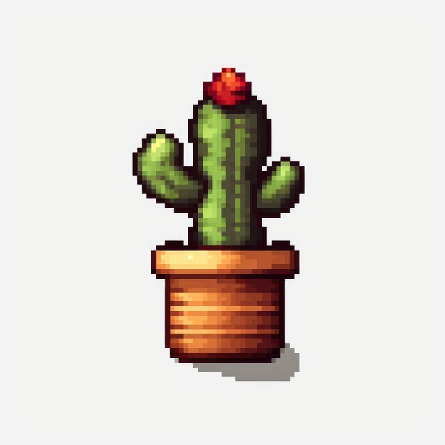 Photo a small cactus in a small vase