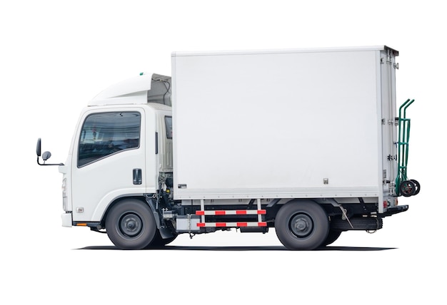 Photo small cargo truck isolated on white background with clipping path
