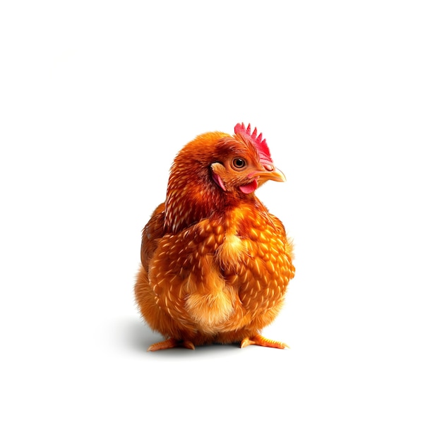 Photo small chicken with red comb generative ai