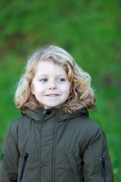 Small child enjoying of a sunny day