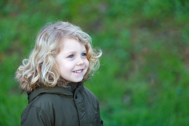 Small child enjoying of a sunny day