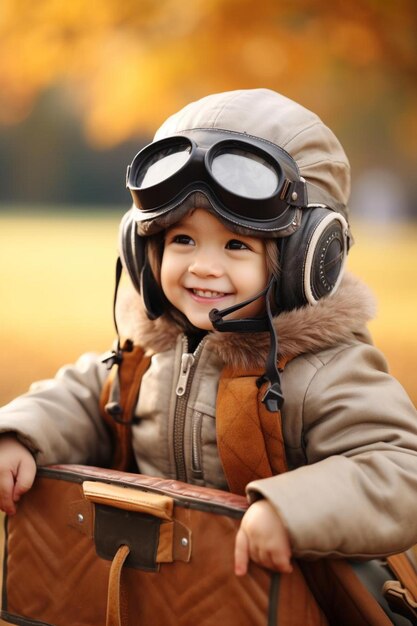 a small child wearing a helmet and goggles