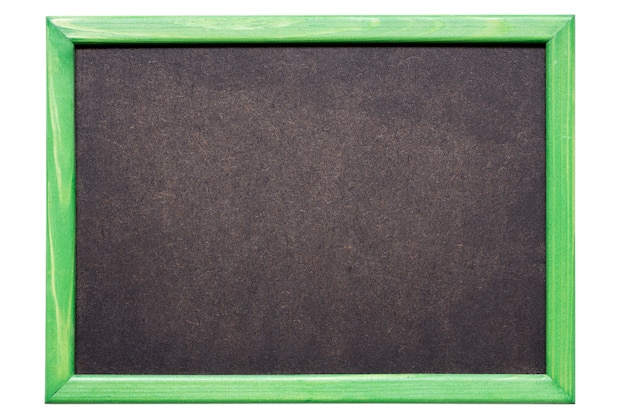 Small clean blackboard arranged in green wooden frame