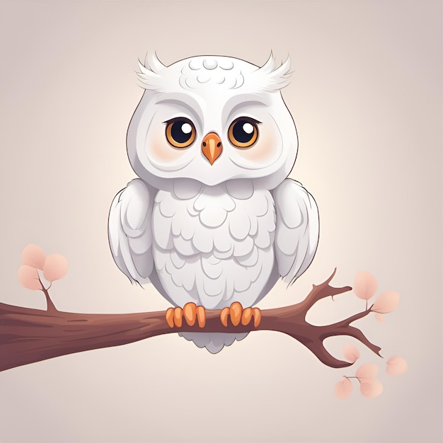 Small cute cartoon funny owl