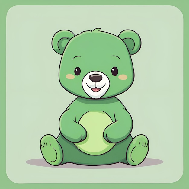 Small cute cartoon smiling bear