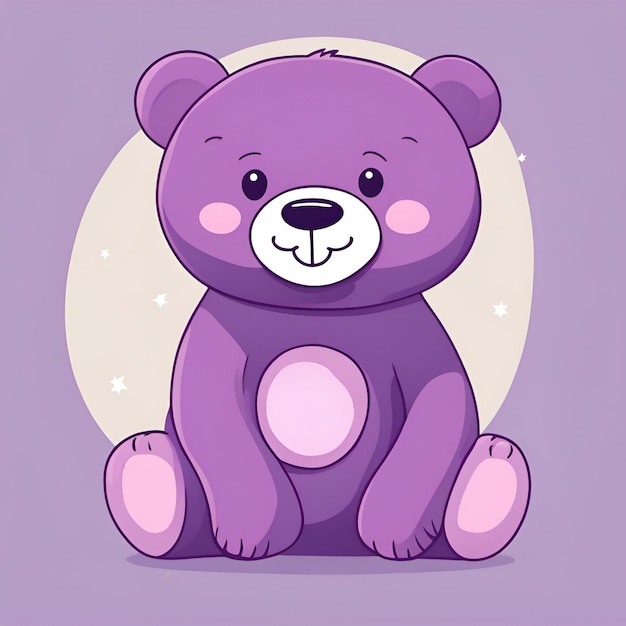 Small cute cartoon smiling bear