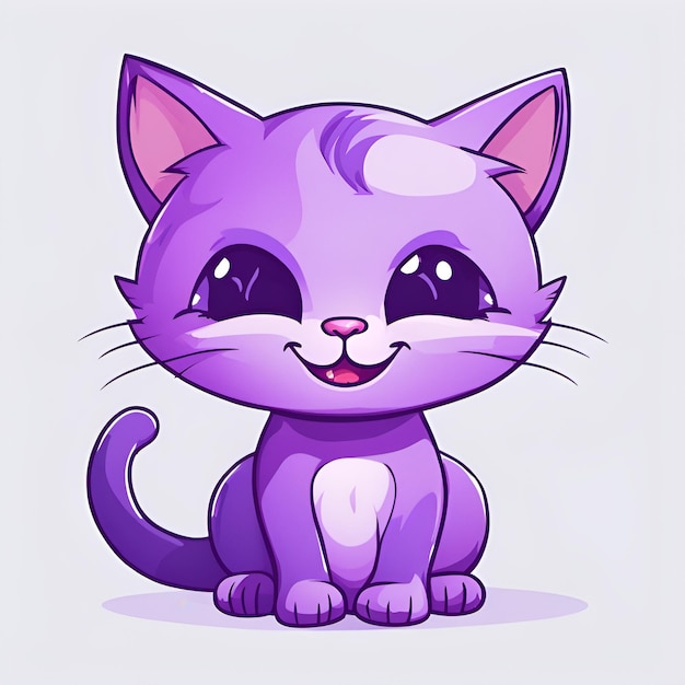 Foto gatto sorridente piccolo simpatico cartone animato