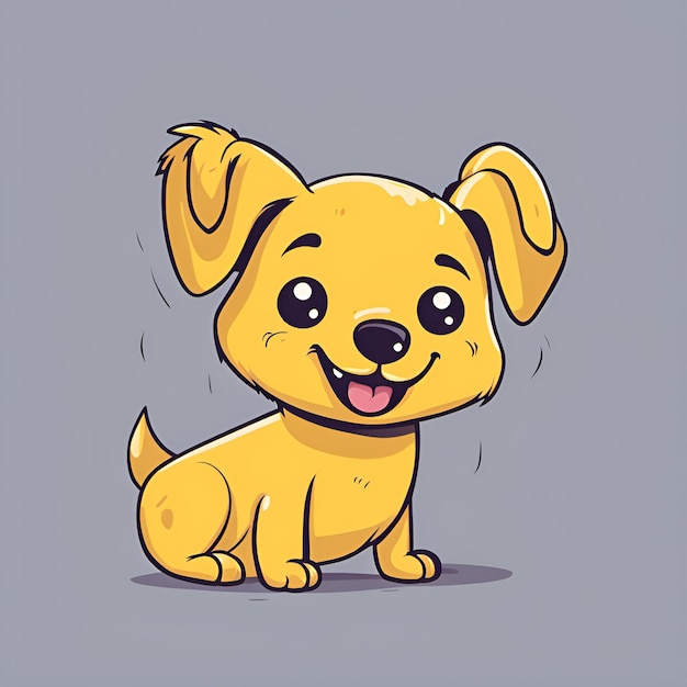 Small cute cartoon smiling dog