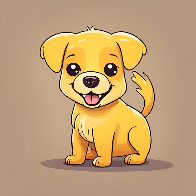 Small cute cartoon smiling dog