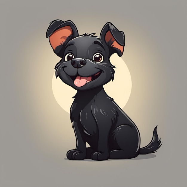 Small cute cartoon smiling dog