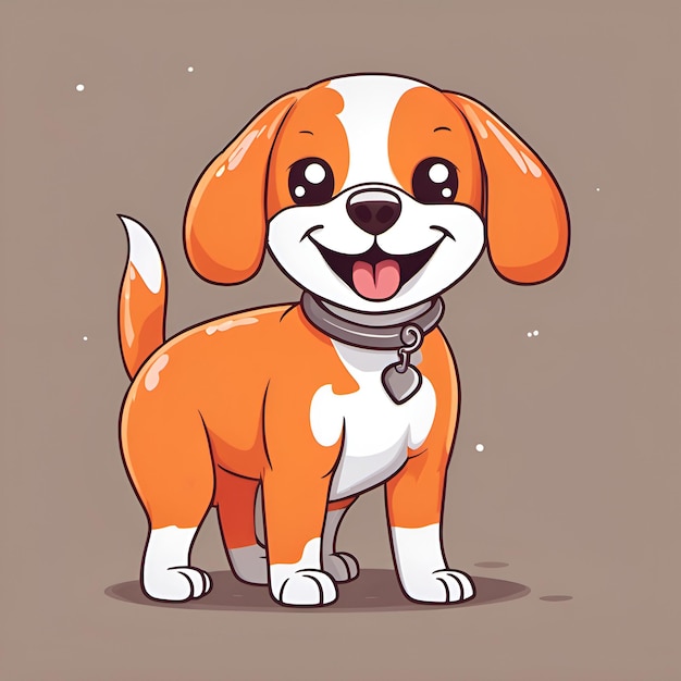 Photo small cute cartoon smiling dog