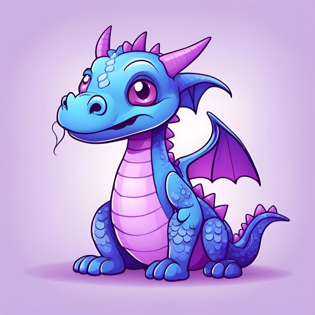 Small cute cartoon smiling dragon