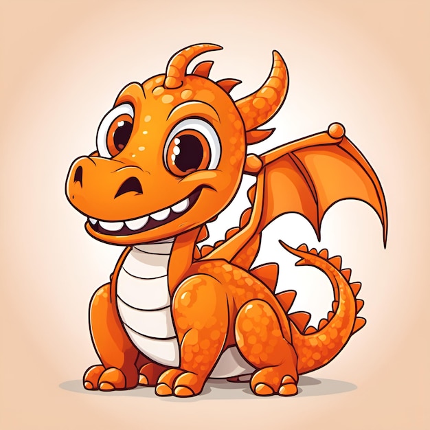 Photo small cute cartoon smiling dragon