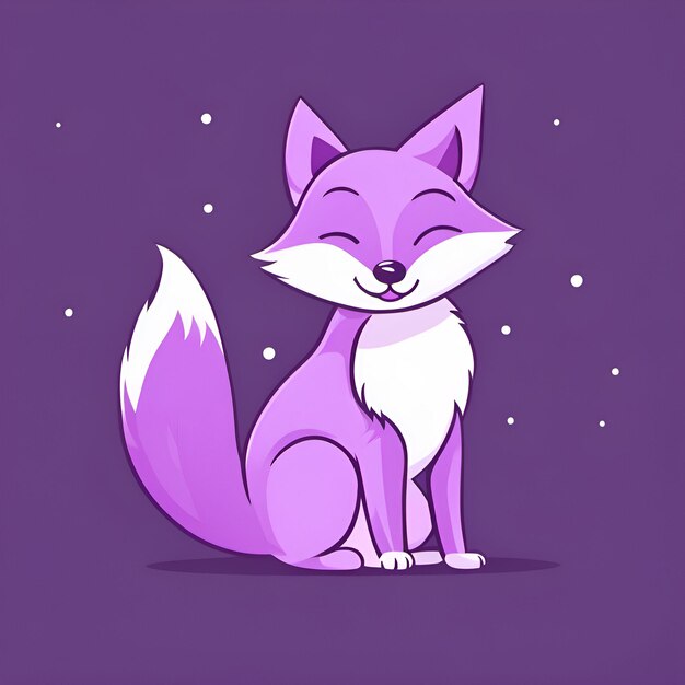 Small cute cartoon smiling fox