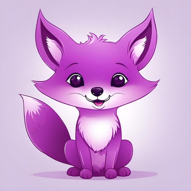 Small cute cartoon smiling fox