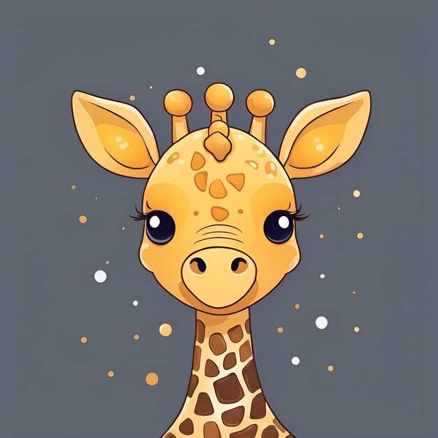 Foto giraffa sorridente del piccolo simpatico cartone animato