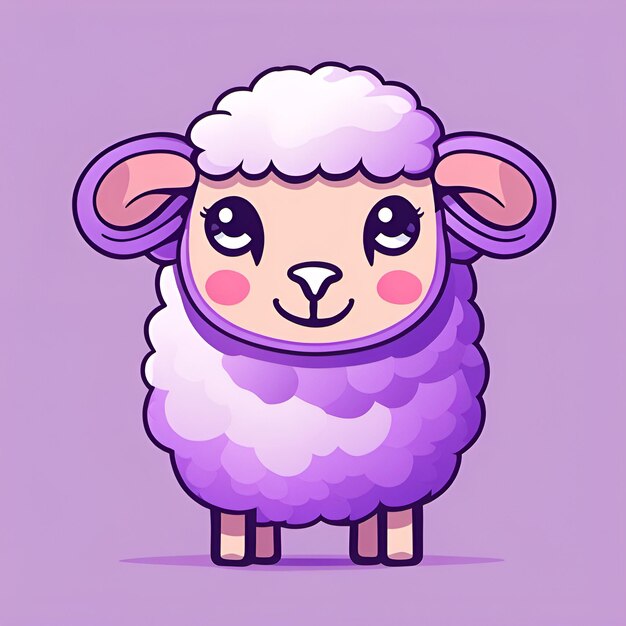 Photo small cute cartoon smiling sheep