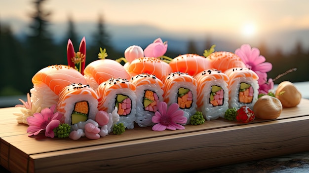 Small And Cute Isometric sushi