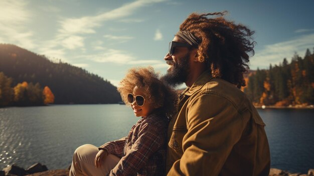 Small cute mixed race kid daughter embrace loving black dad smiling bonding sit on sofa happy affectionate african american family single father and little child girl hugging enjoy moments of love