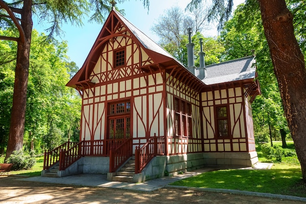 Small decorative house in the Campo del Moro park of the Royal Palace of Madrid