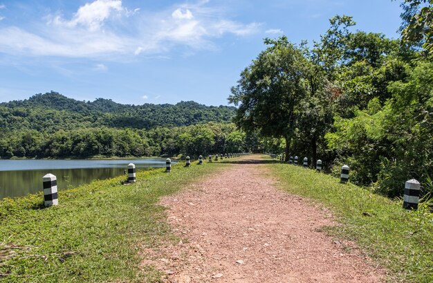 Small dirt road around the reservoir.