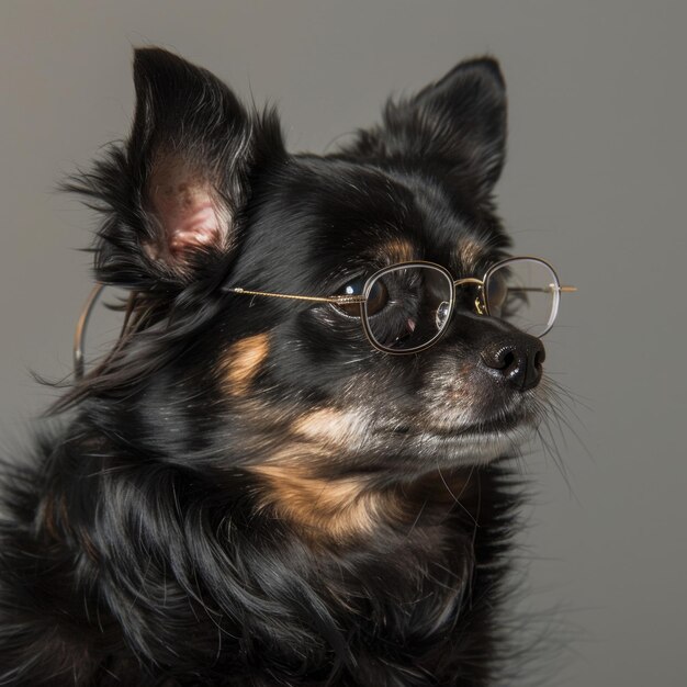 Маленькая собака в очках