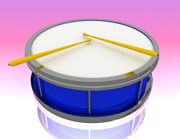 Photo small drum concept. 3d rendered illustration