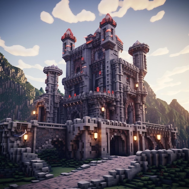 Premium Photo | Small evil castle minecraft