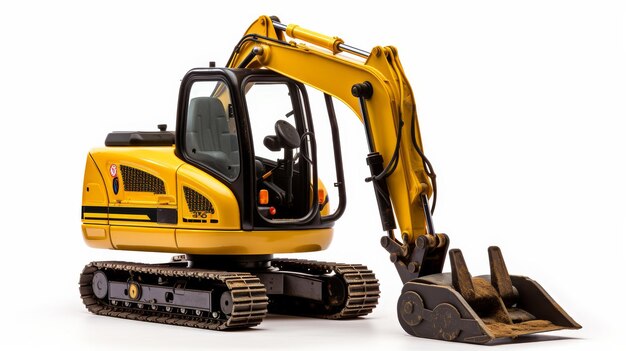 Small Excavation Workhorse on White Background