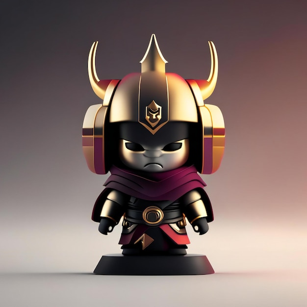 a small figurine of a character with horns and horns.