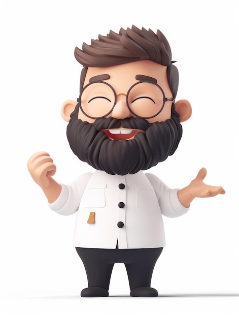 Small Figurine of Man With Glasses and Beard