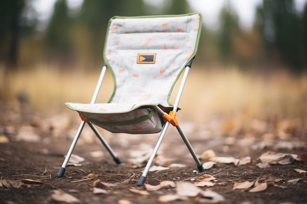 A small foldable outdoor camping chair