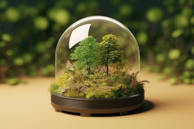 A small forest in a dome