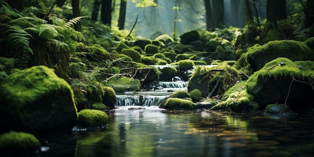 Photo small forest river