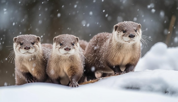 Small furry arctic mammal looking at camera generated by AI