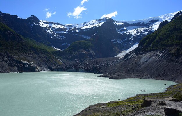 Small glacier on Cerro Tronador emblematic mountain of Patagonia