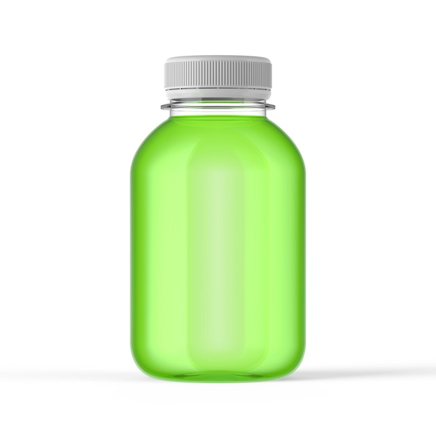 A small green bottle with a white cap