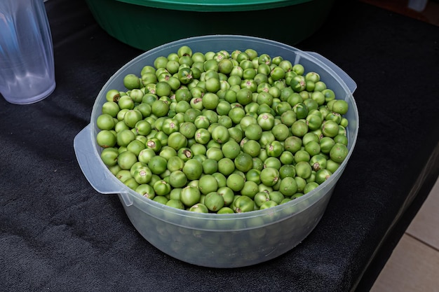 Small green jurubeba fruits