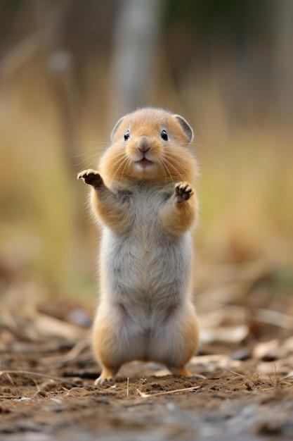 Premium AI Image  A hamster with long whiskers is standing on a