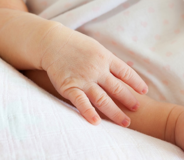 Small hand of newborn