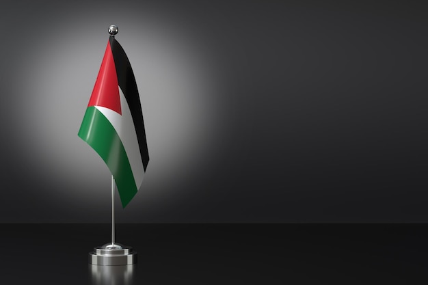 Small Hashemite Kingdom of Jordan Flag in Front of Black Background 3d Rendering