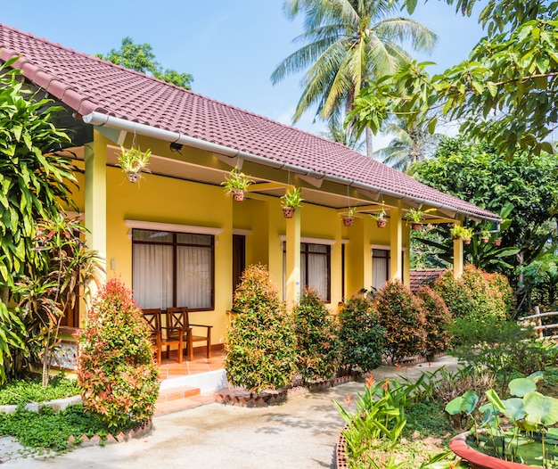 Small hotel building in tropical resort