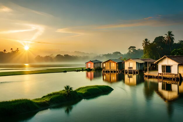 a small house by the lake