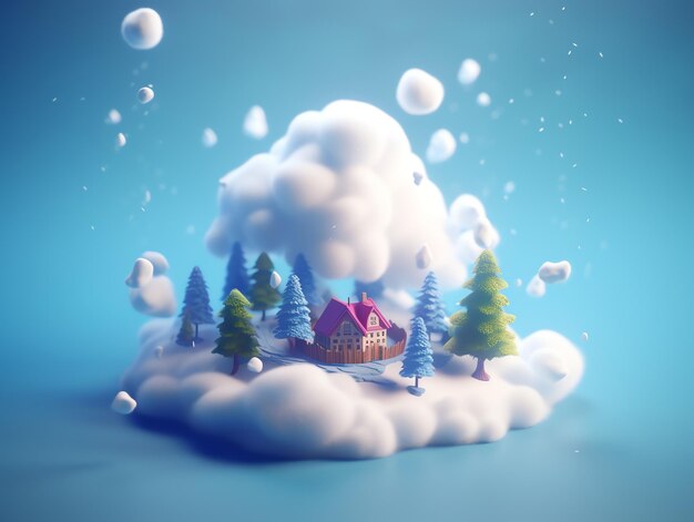 A small house in the clouds