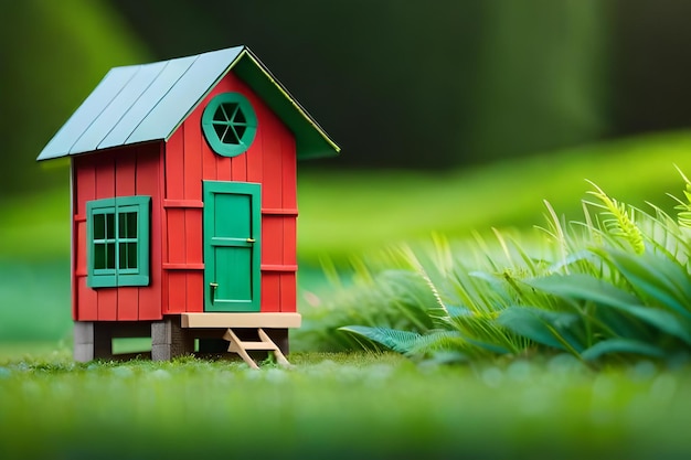 Photo a small house in the grass