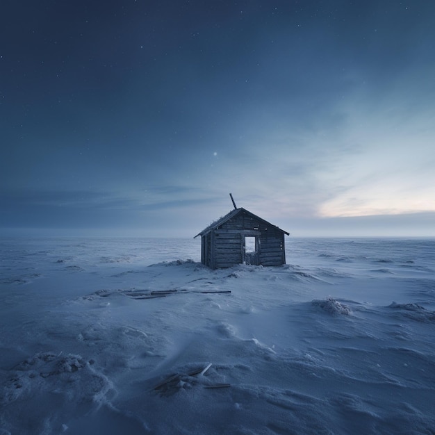 Photo a small house in the ocean with a star on the top.